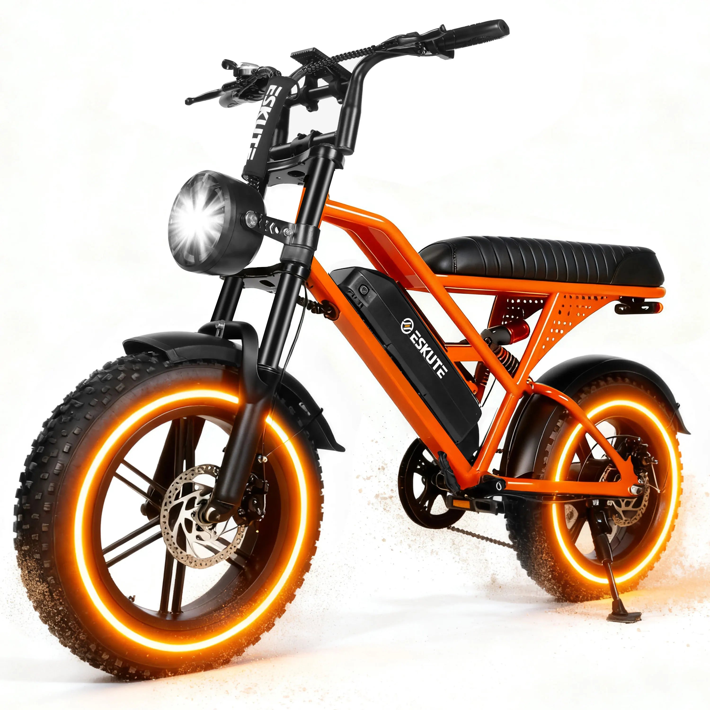 1500W Peak 28MPH 48V13Ah Motorcycle, 16"x4" Fat Tire Dual Suspension