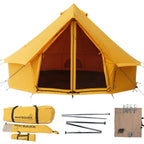 Waterproof 4 Season Canvas Bell Tent w/ Stove Jack