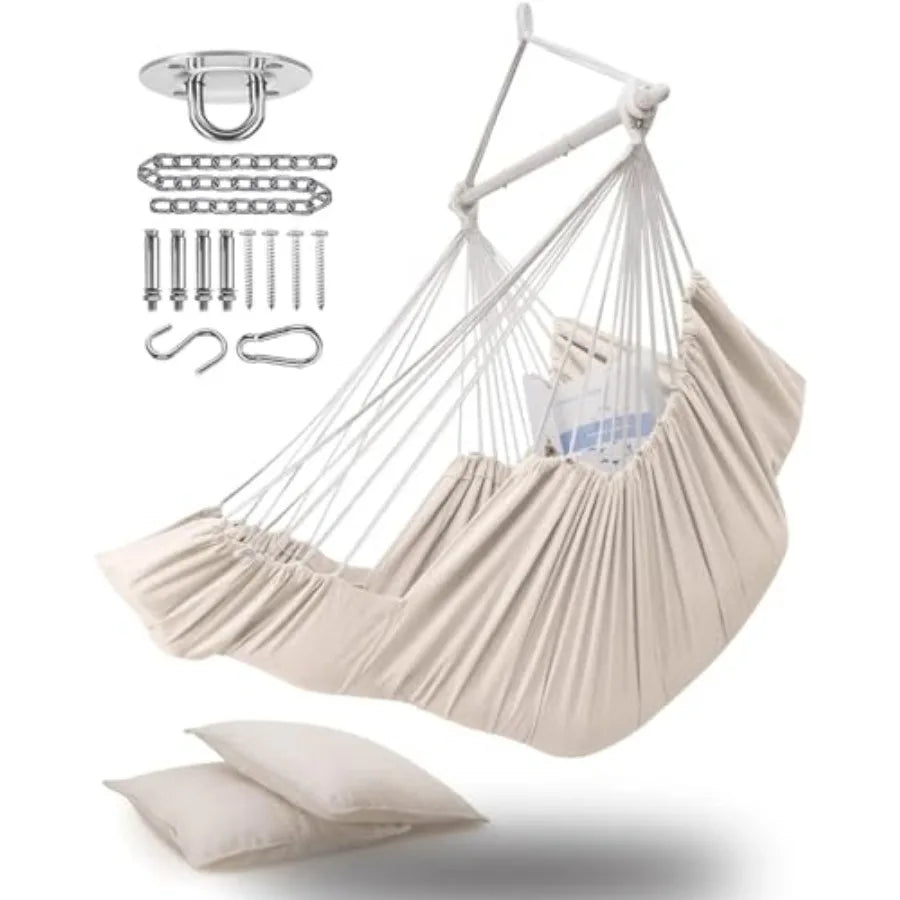 Hanging Hammock Chair Large Swing Chair with Feet Rest Max 500lbs