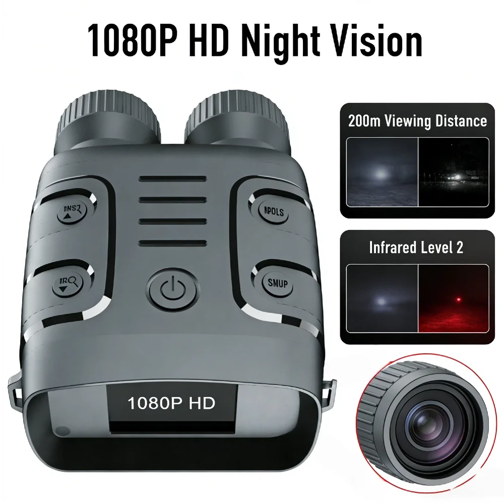 Night Vision Goggles 2.4-Inch Screen Digital Binoculars 5X