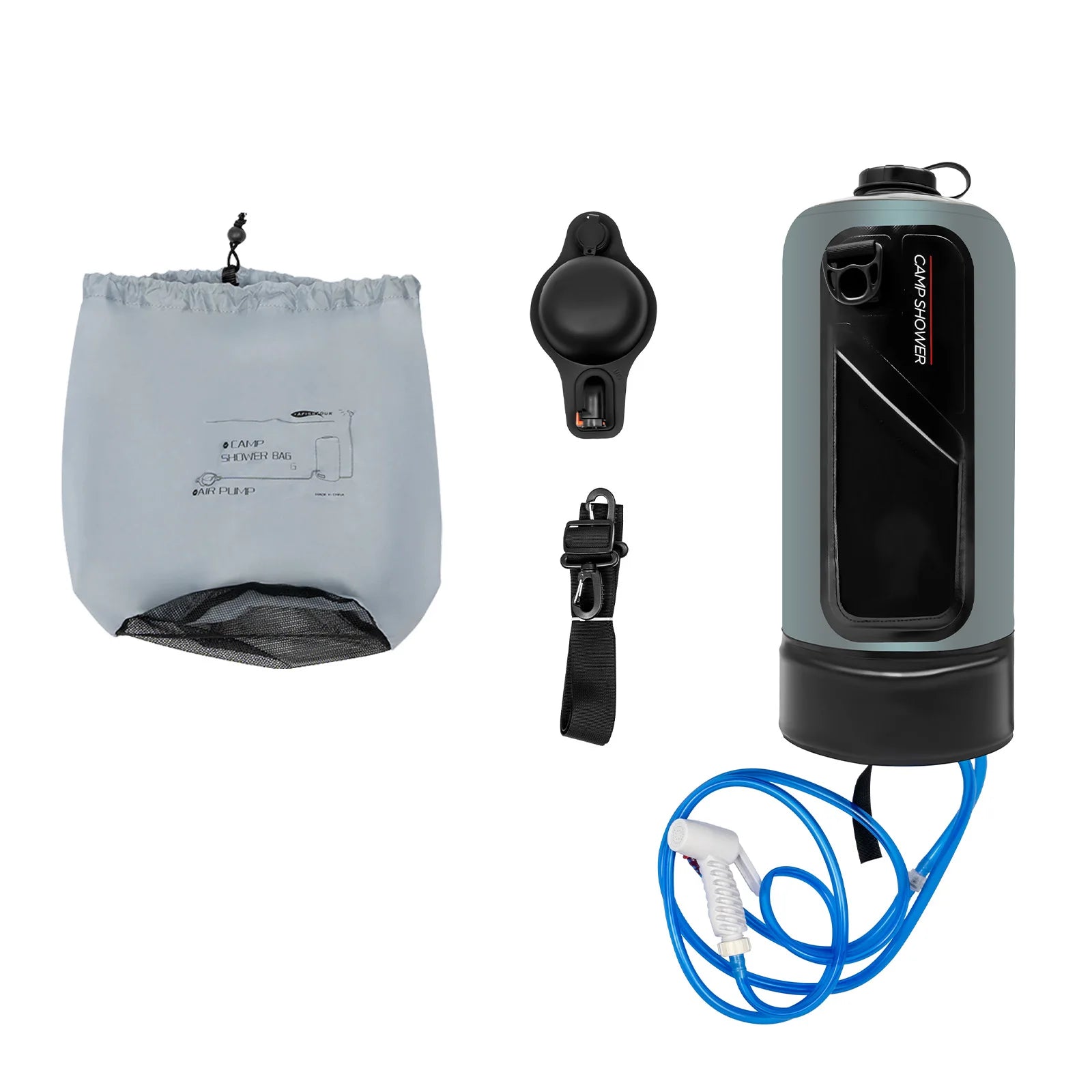 Camping  Solar with Pump 3 Gallons,, Shower Head & Hose