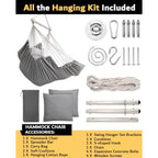 Hanging Hammock Chair Large Swing Chair with Feet Rest Max 500lbs