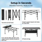 Camping Table, Fold Up Lightweight,  Portable Roll Up