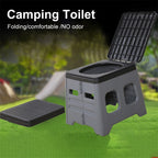 Portable Folding Toilet with Lid Foldable Outdoor