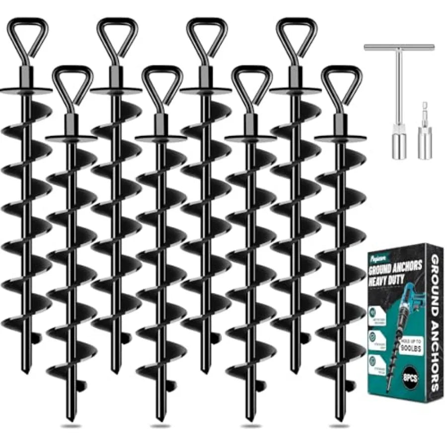Ground Anchors Screw in Heavy Duty Ground Trampoline Stakes High Wind Tent
