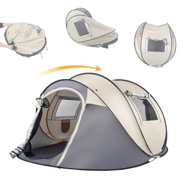 4-Person No-Install Pop Up Tent, Universal