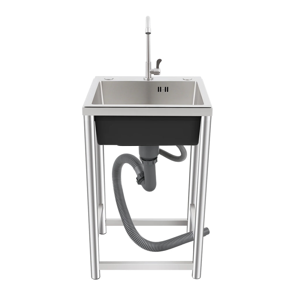 Freestanding Kitchen Sink with 360° Faucet, Sink, 45*41*75cm