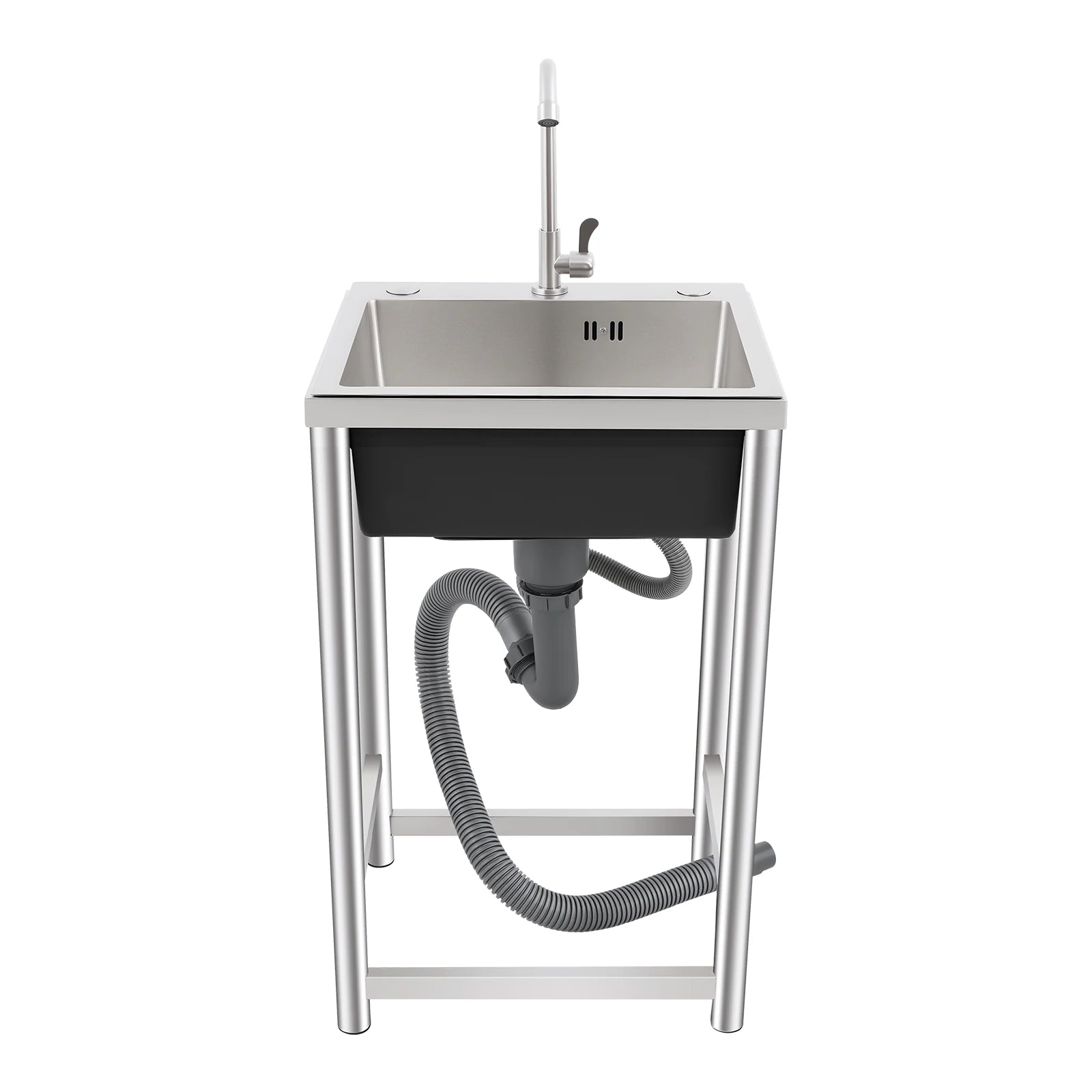 Freestanding Kitchen Sink with 360° Faucet, Sink, 45*41*75cm