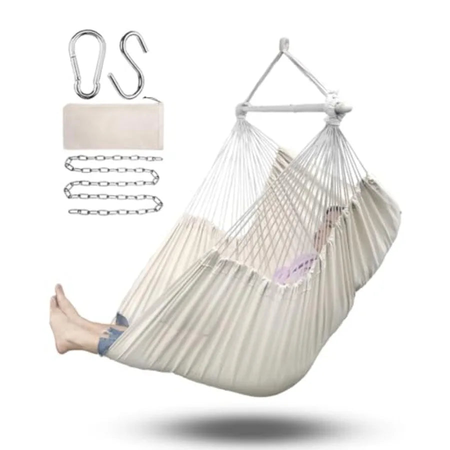 Hammock Chair Large 70.9"x47.2", 32% Bigger XXL Hanging Swing Chair with 500lbs Capacity,