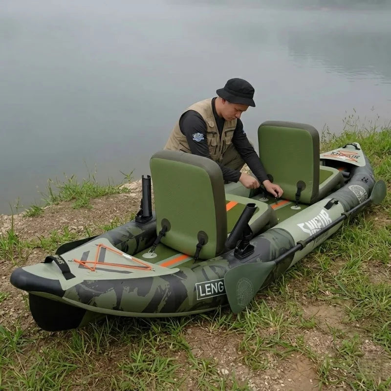 2-Person Inflatable kayak with Paddle & Carry Handle