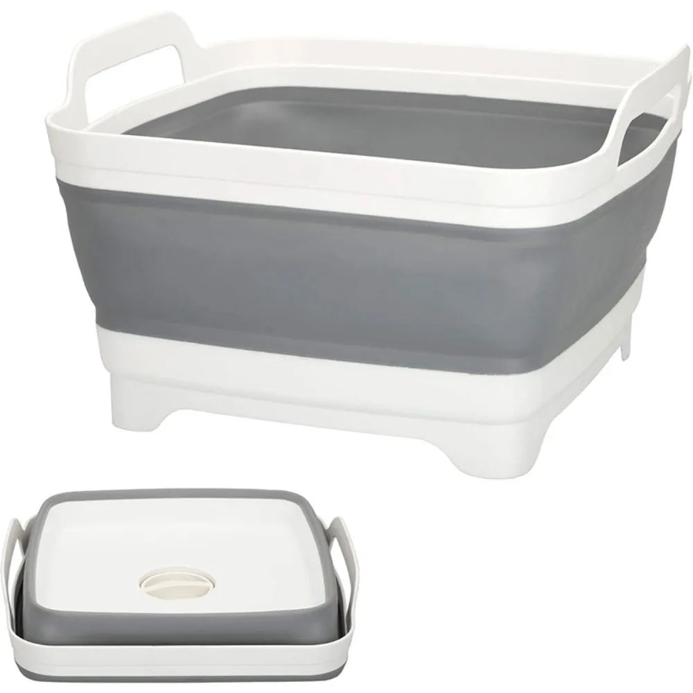 Foldable Camping Sink, Plastic and Rubber, 8.5 Liters, 30.5 X 30 X 20/7