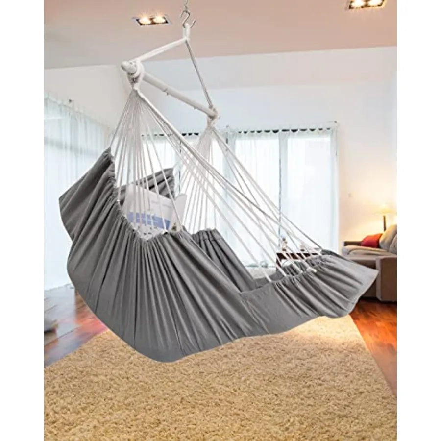Hanging Hammock Chair Large Swing Chair with Feet Rest Max 500lbs