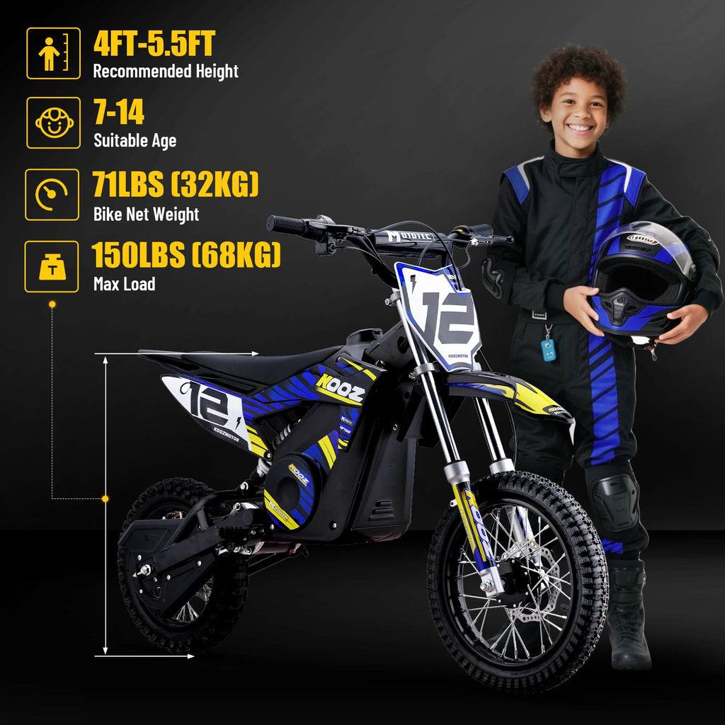 36V 1000W Electric Dirt Bike for Kids, , Up to 18 MPH & 15 Miles