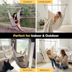 Hammock Chair Large 70.9"x47.2", 32% Bigger XXL Hanging Swing Chair with 500lbs Capacity,