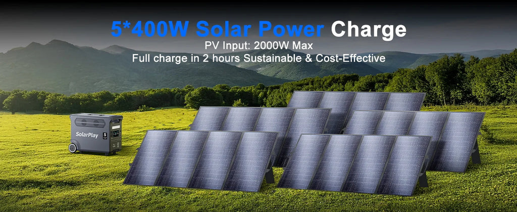 3600W Power Station 3840WH Generator With Foldable  Panels