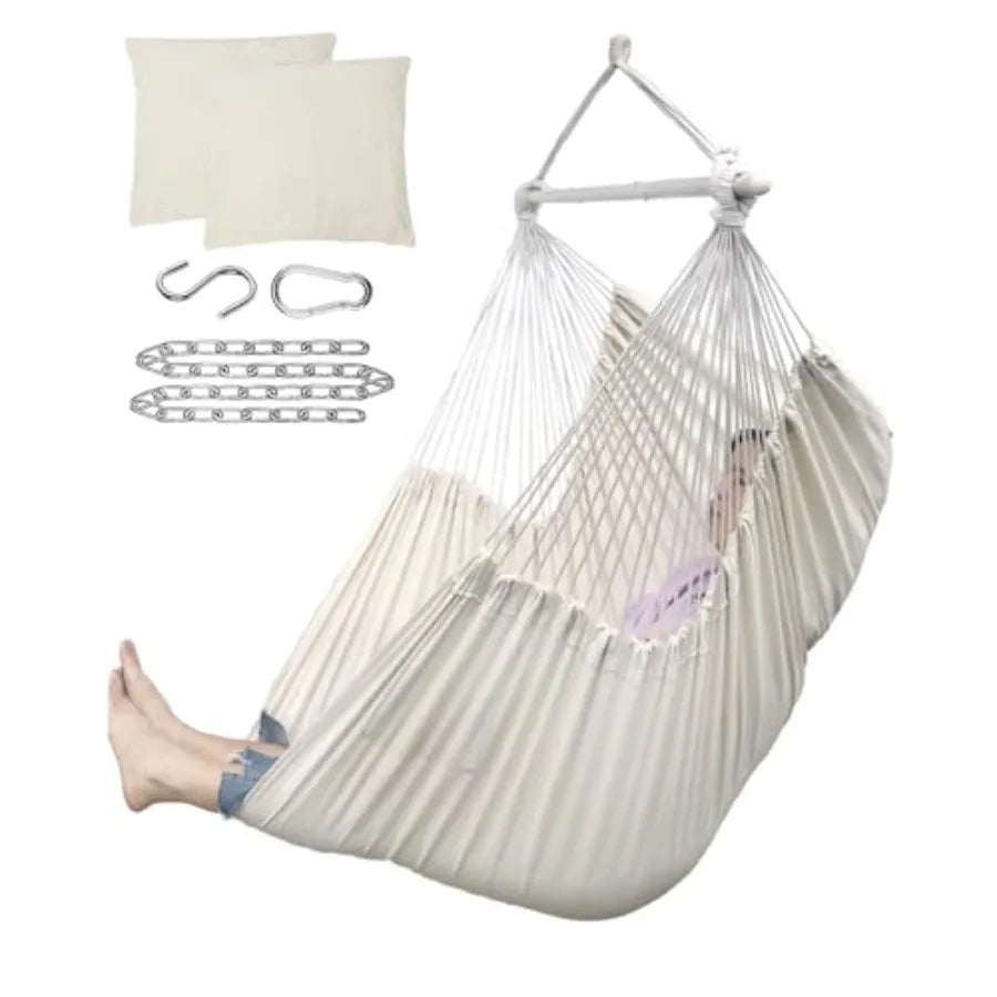 Hammock Chair Large 70.9"x47.2", 32% Bigger XXL Hanging Swing Chair with 500lbs Capacity,