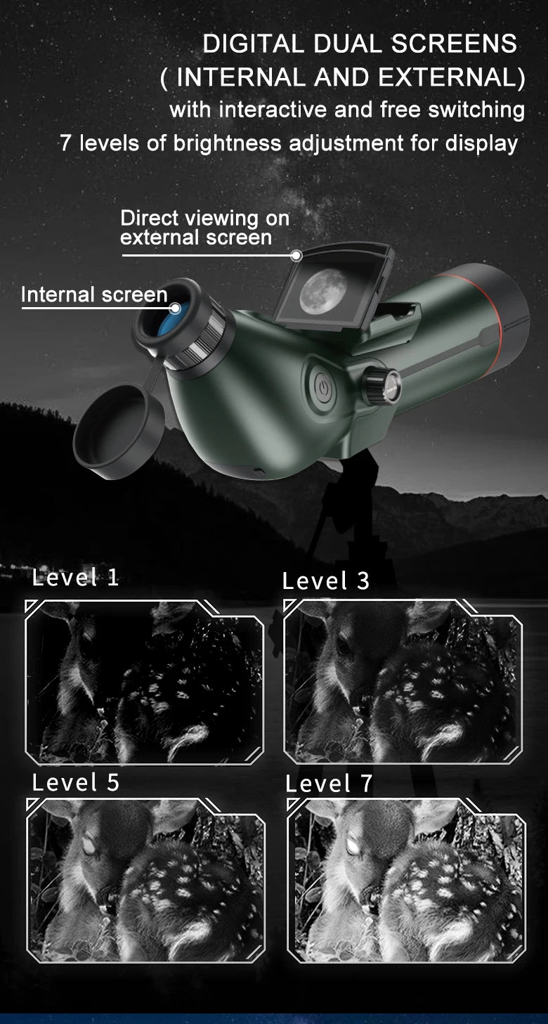 Digital Spotting Scope with Screen  4K Smart Telescope with Tripod