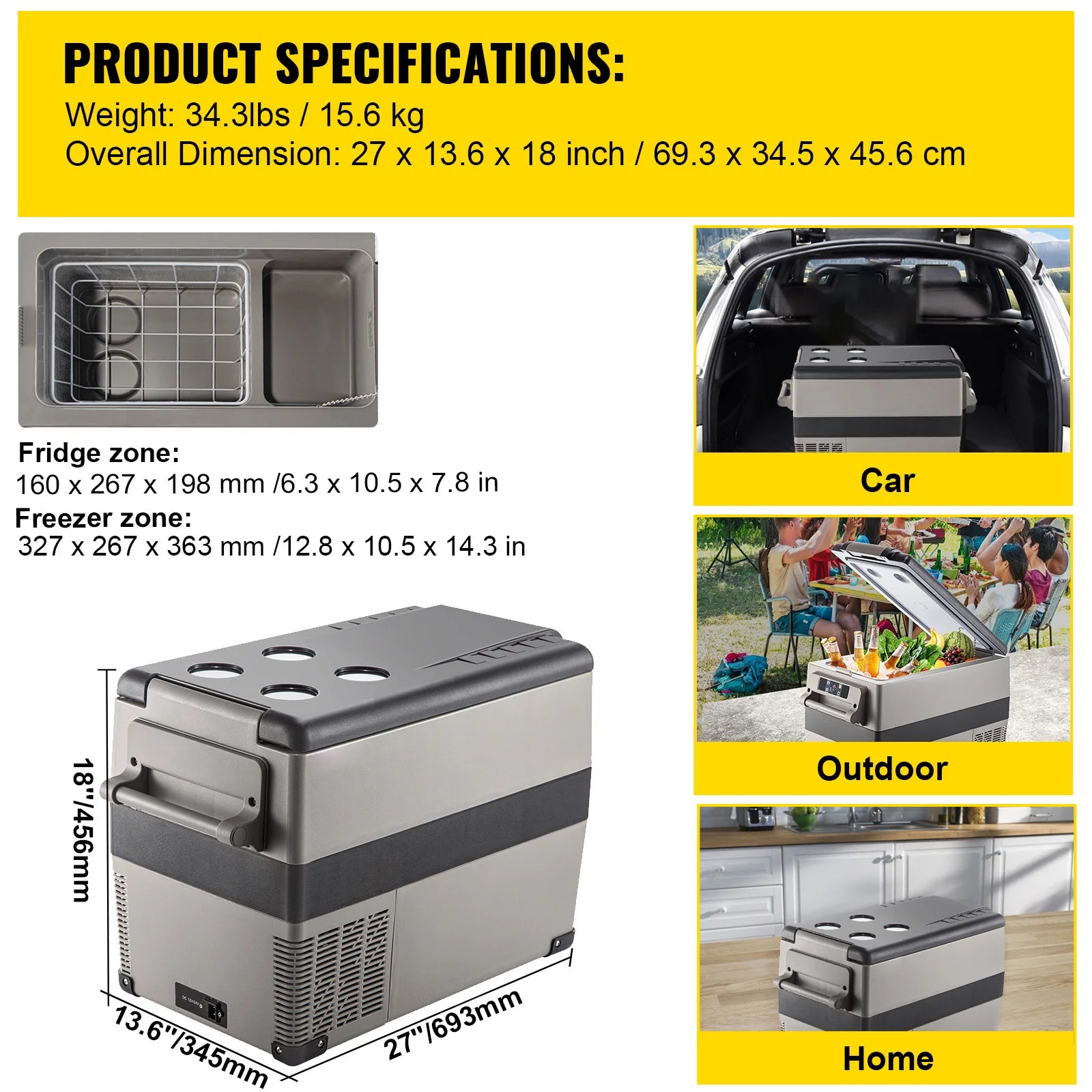 20 L -  55L Car Mini Fridge Freezer  DC 110-240V Camping