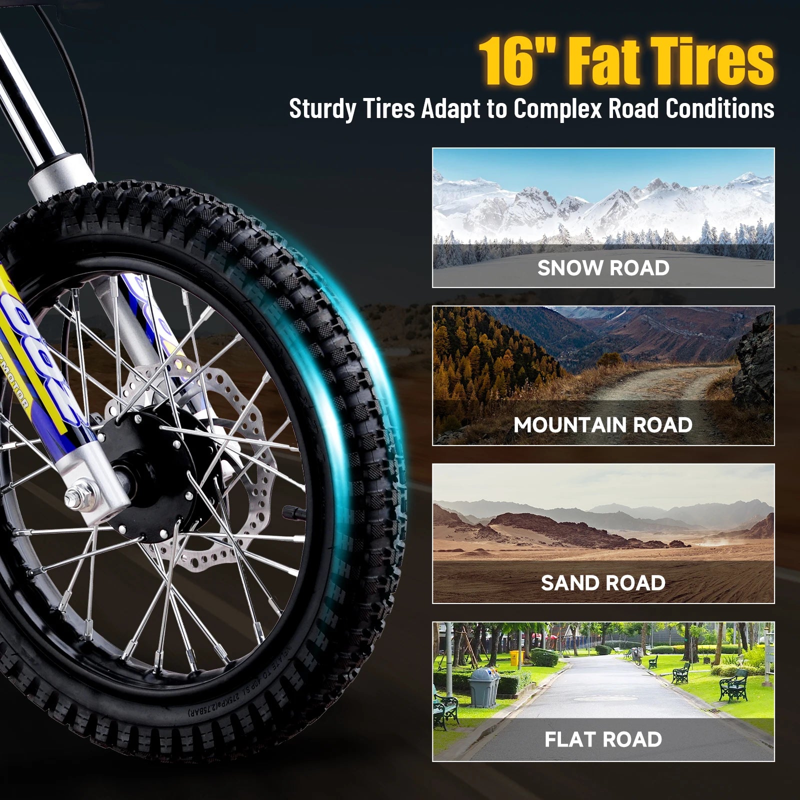 36V 1000W Electric Dirt Bike for Kids, , Up to 18 MPH & 15 Miles