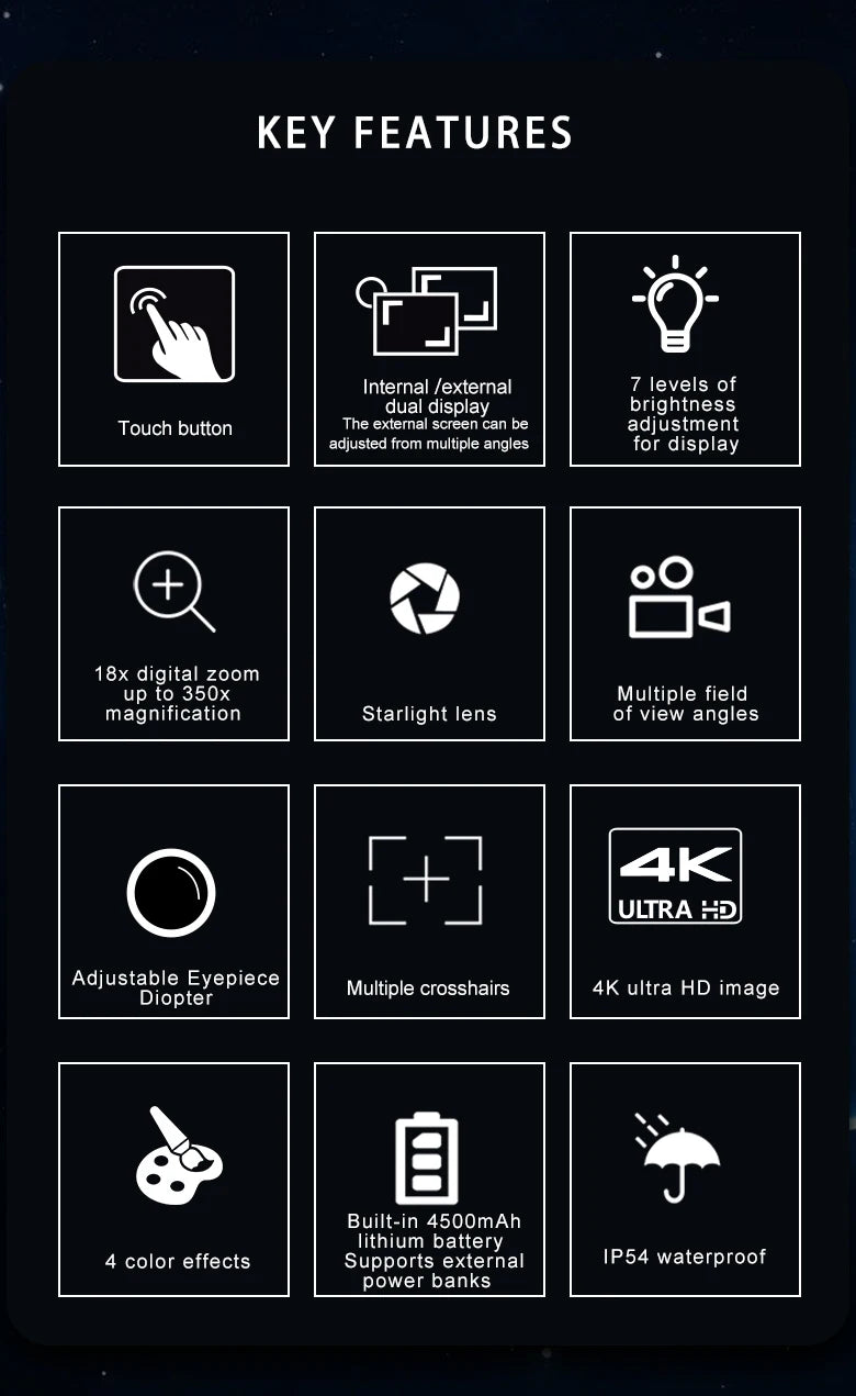 Digital Spotting Scope with Screen  4K Smart Telescope with Tripod