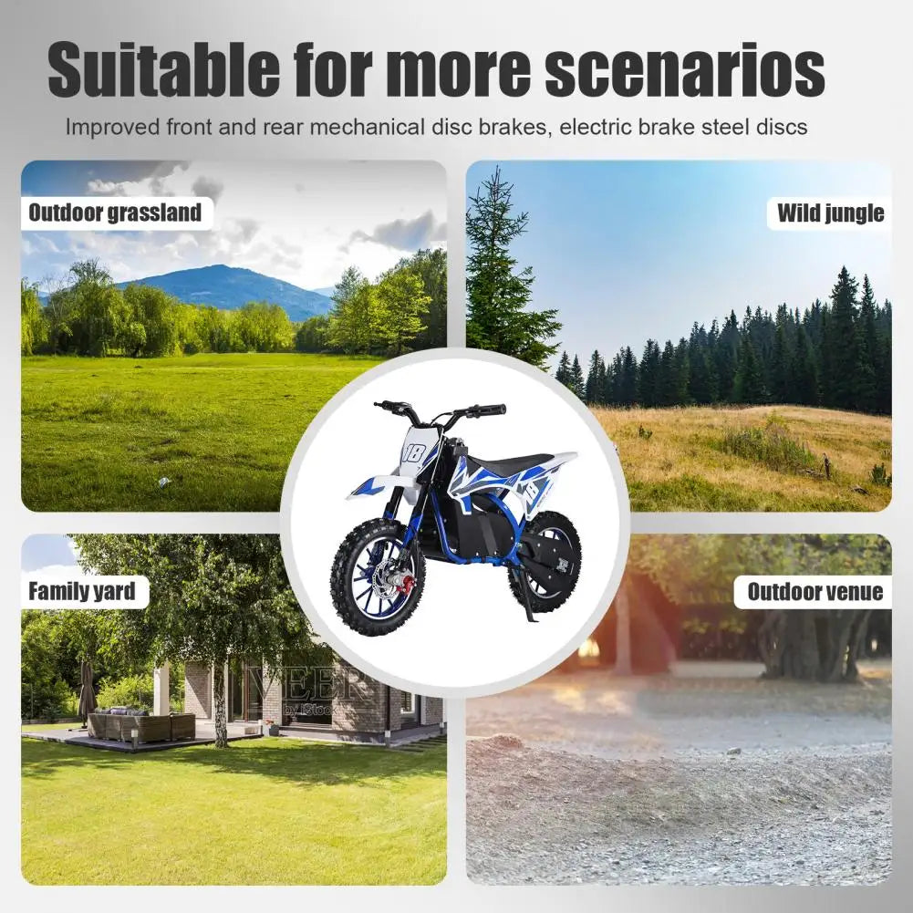 Blue 24V Electric Dirt Bike, Mini Off-Road Motorcycle , Disc Brake, for Kids