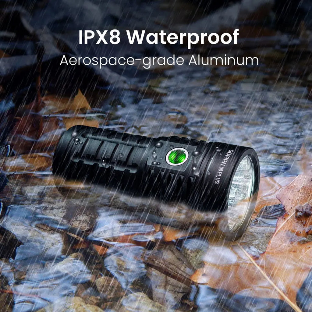 8 Plus Super Powerful LED Flashlight 16000lm USB C Rechargeable
