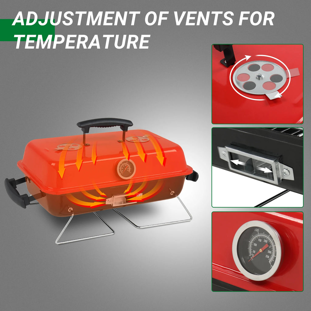 Charcoal Grill,  Outdoor Smoker, Small BBQ Grill