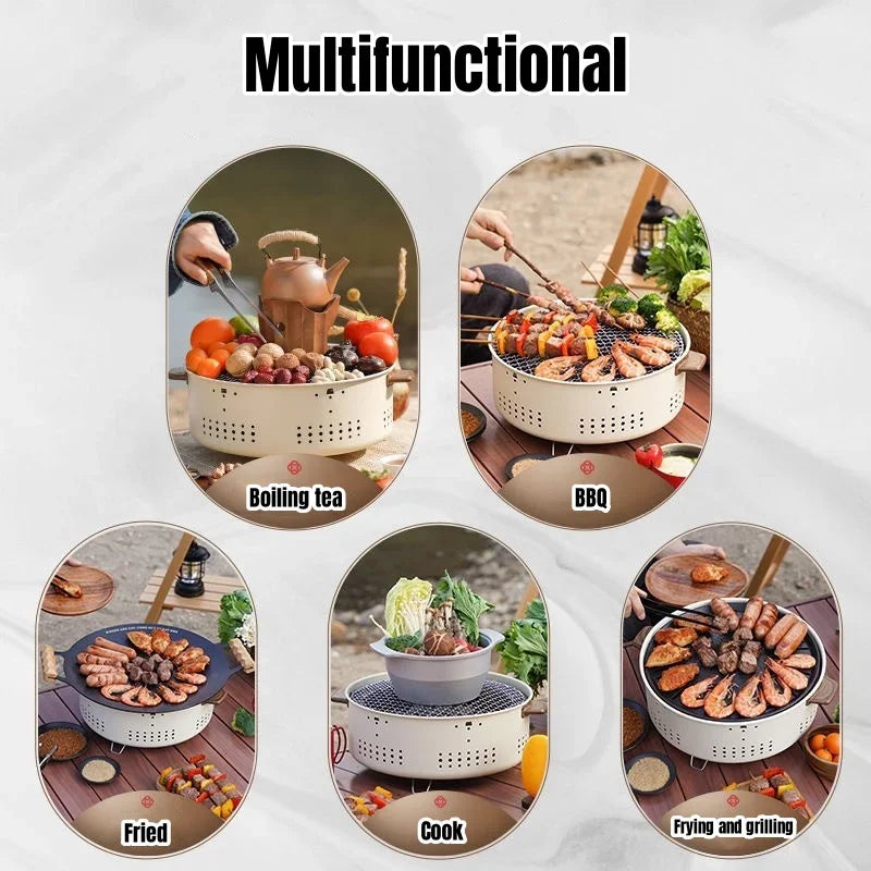 Grill Korean Charcoal Stainless Steel Split BBQ Non-stick Rack