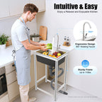 Freestanding Kitchen Sink with 360° Faucet, Sink, 45*41*75cm