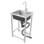 Freestanding Kitchen Sink with 360° Faucet, Sink, 45*41*75cm