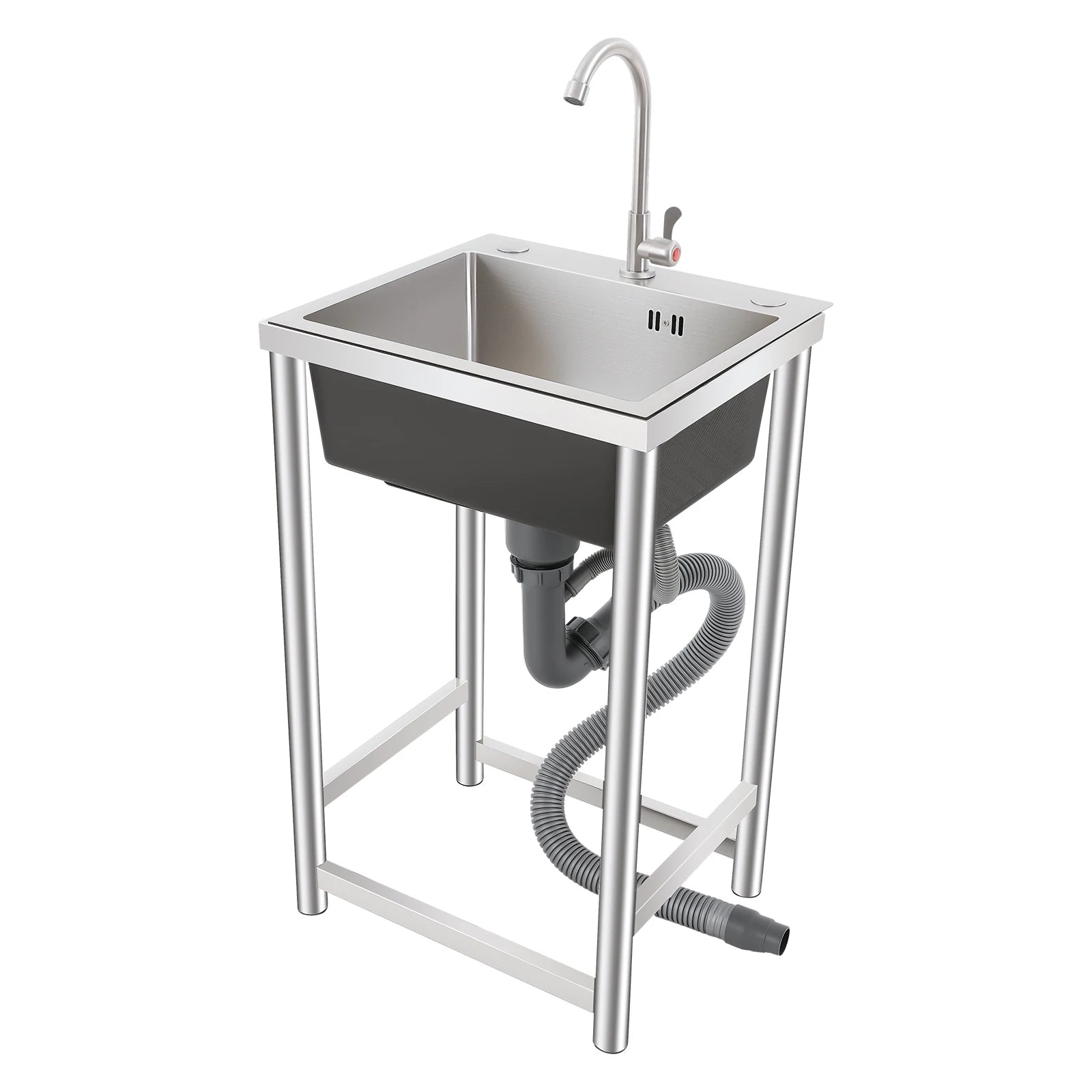 Freestanding Kitchen Sink with 360° Faucet, Sink, 45*41*75cm