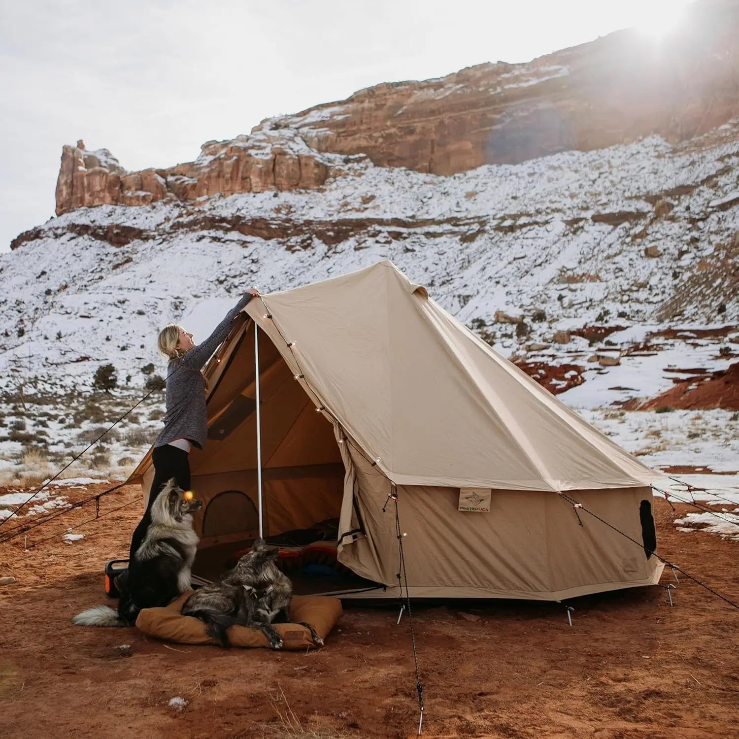 Waterproof 4 Season Canvas Bell Tent w/ Stove Jack