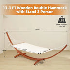 2 Person Heavy Duty Hammock and Stand, Large Outdoor Swing Bed 550lbs Cap.