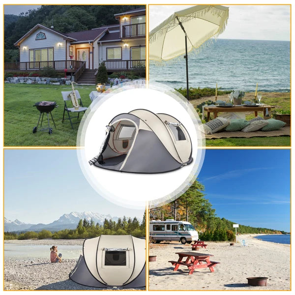 4-Person No-Install Pop Up Tent, Universal