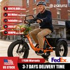 Electric Trike for Adults, 998.4Wh , 1200W Peak  20"x4.0" Fat Tires,