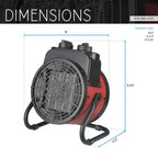 Electric Forced Air Heater with Ceramic Element,  Tilt, Overheat