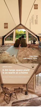 Inflatable tent camping for 1-6 people, hand pump large