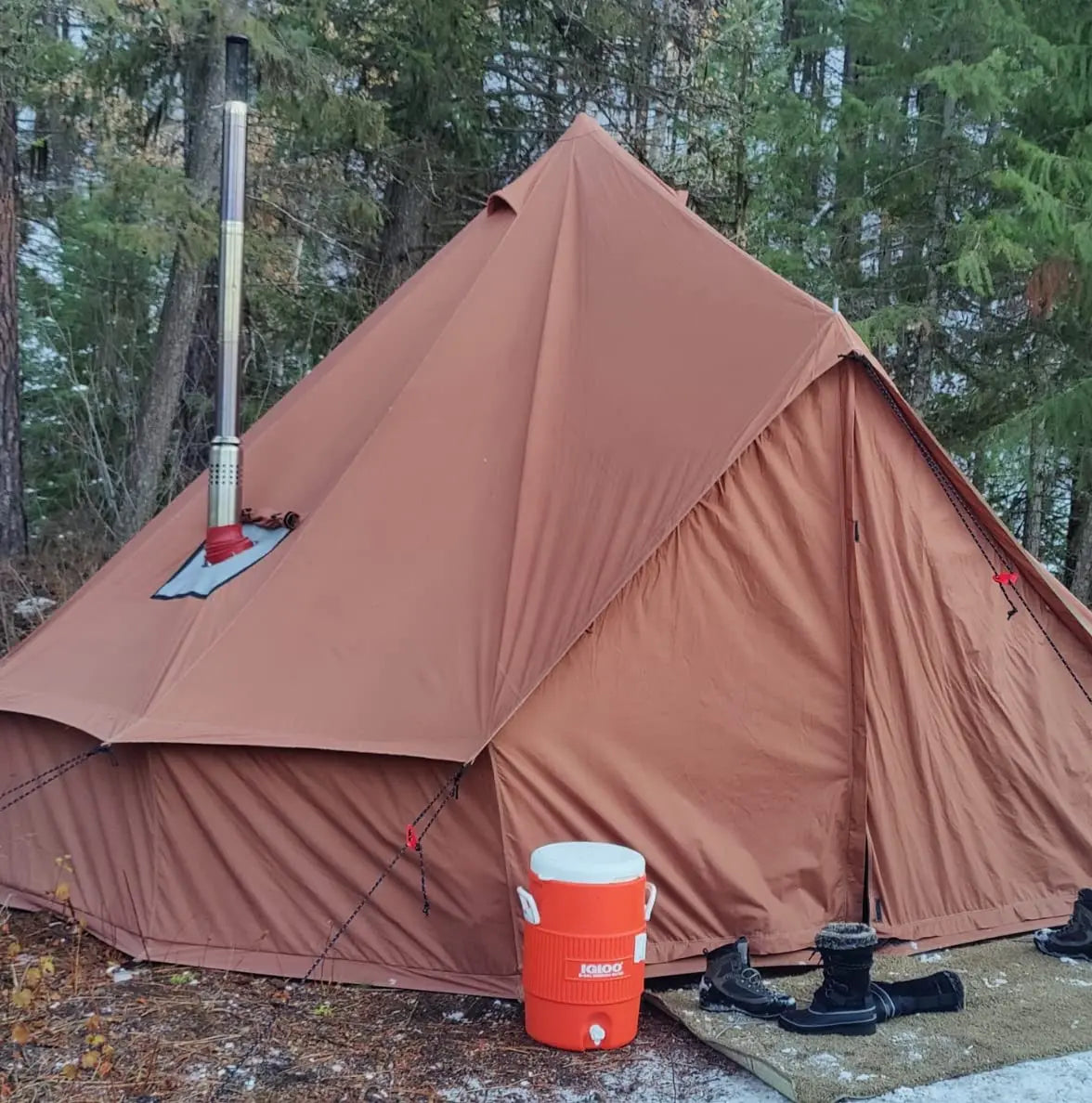 Waterproof 4 Season Canvas Bell Tent w/ Stove Jack