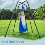 Sensory Pod Swings and Chair, Sensory Swing Set, X-Shaped Swing Frame, Heavy-Duty Metal