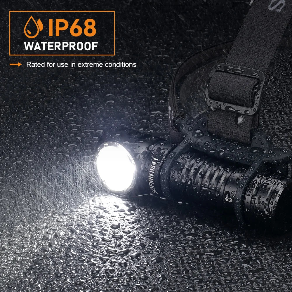 Headlamp 4000lm 21700 USB C Rechargeable, LED