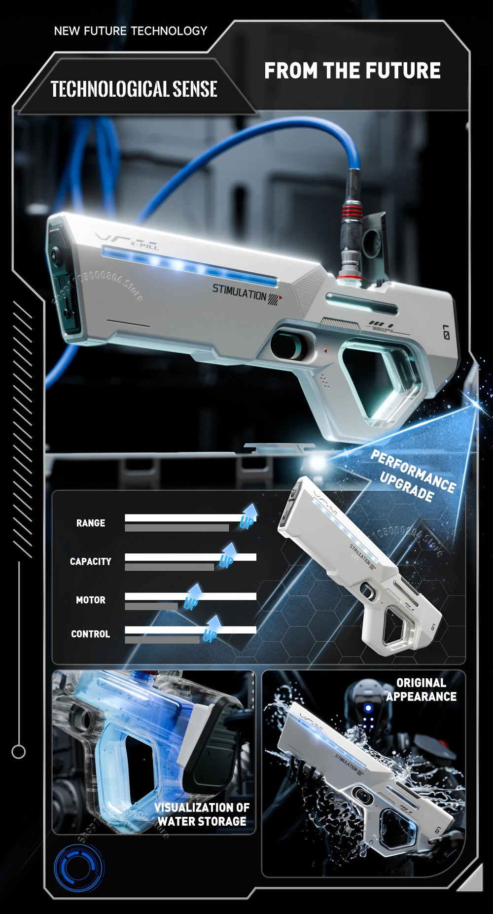 Electric Water Gun Electric Suction Long-Distance Shooting