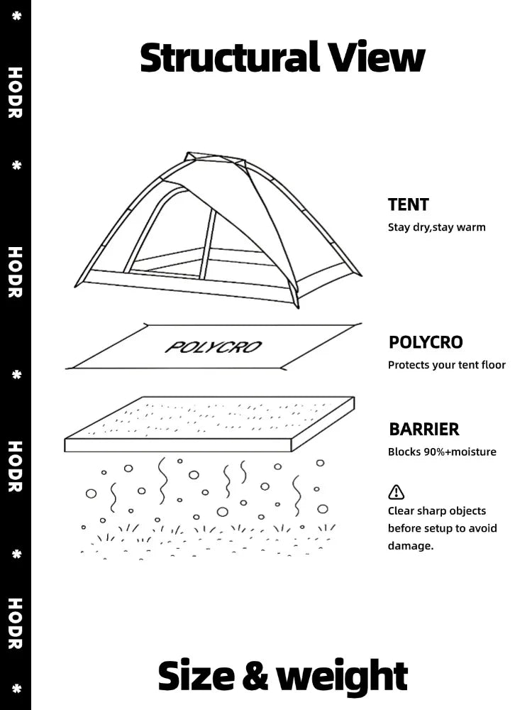 Ultralight Footprint 69g — Waterproof Tent Groundsheet Tarp