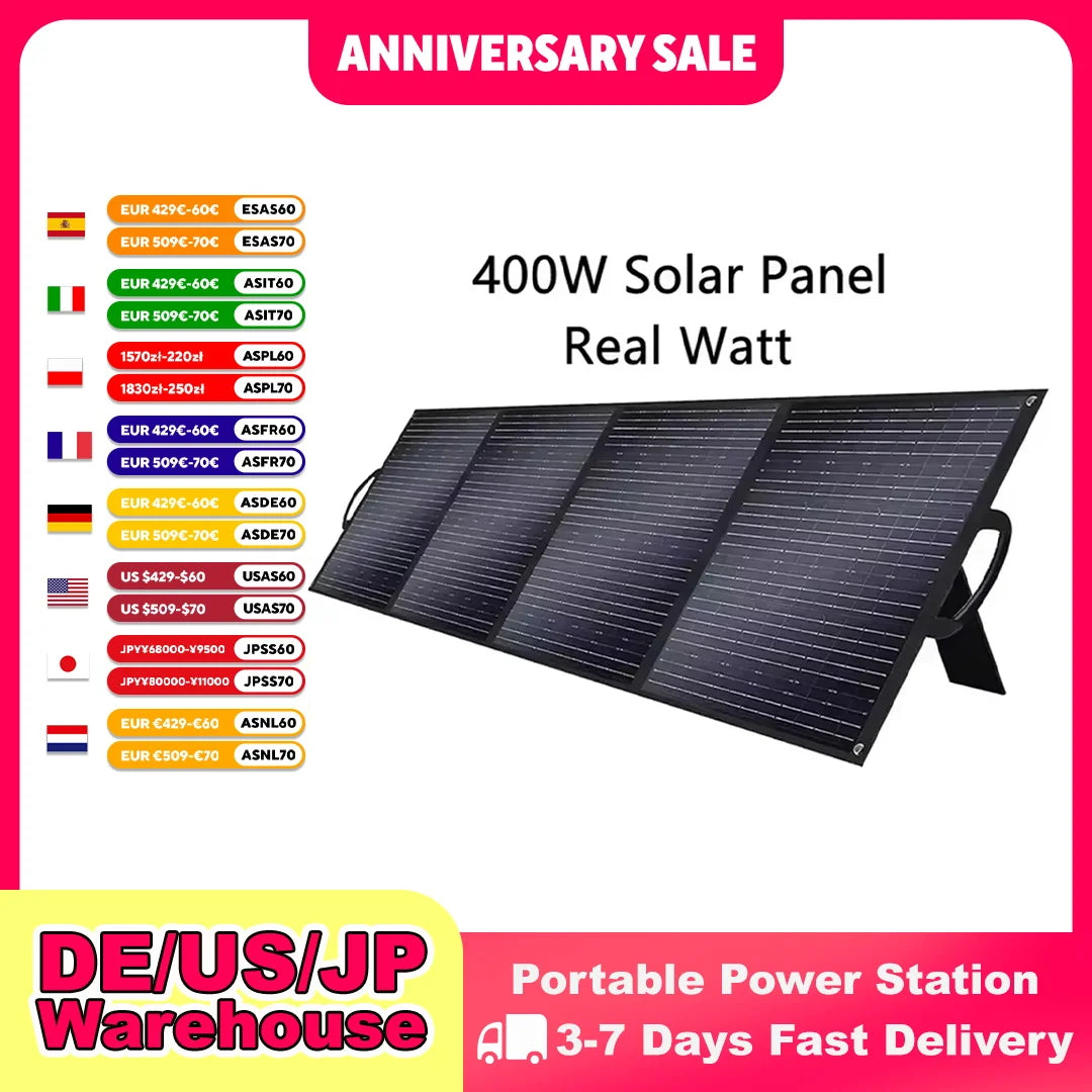 400W Foldable Solar Panel High-Efficiency  Charger