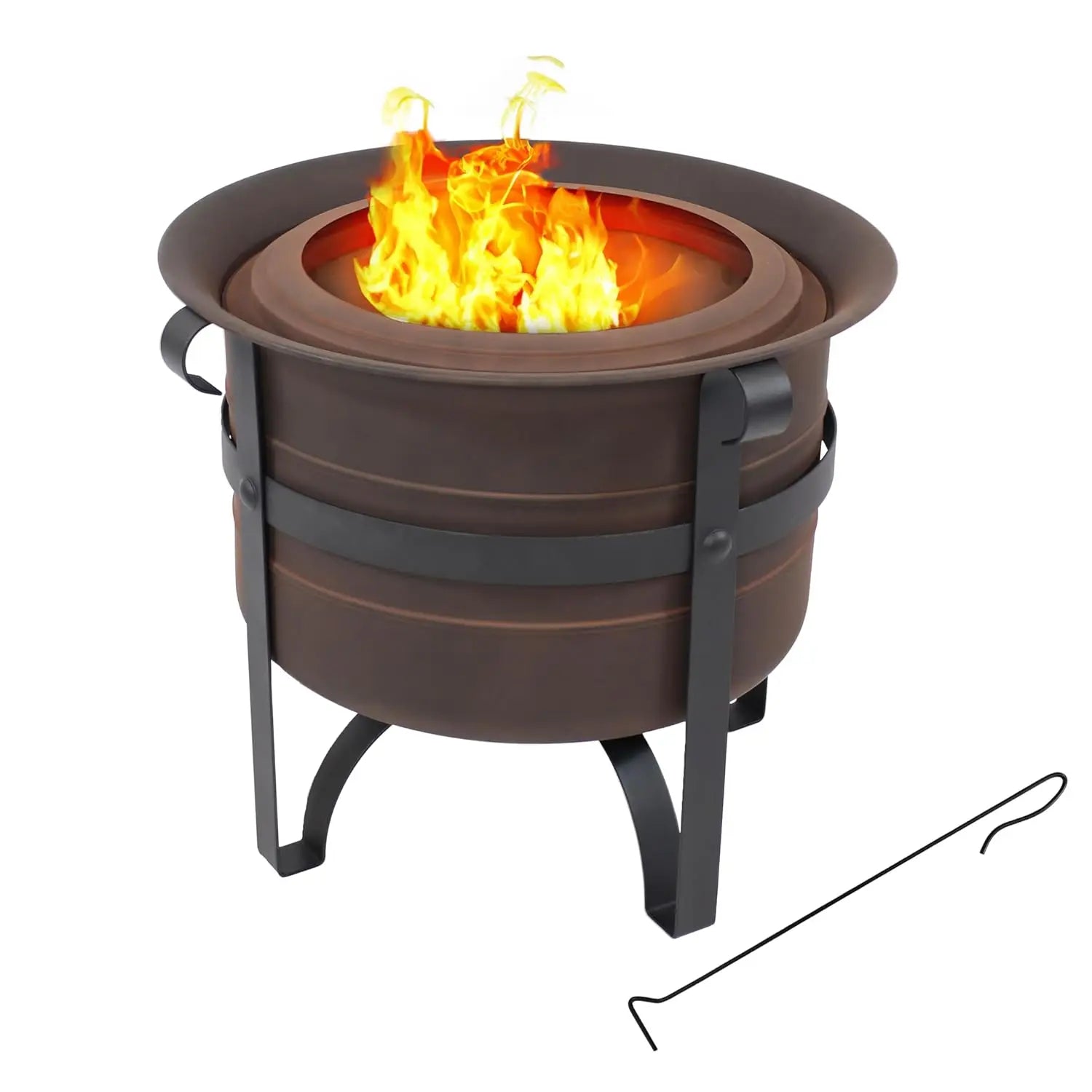 23-Inch Cauldron-Style Smokeless Wood-Burning Fire Pit