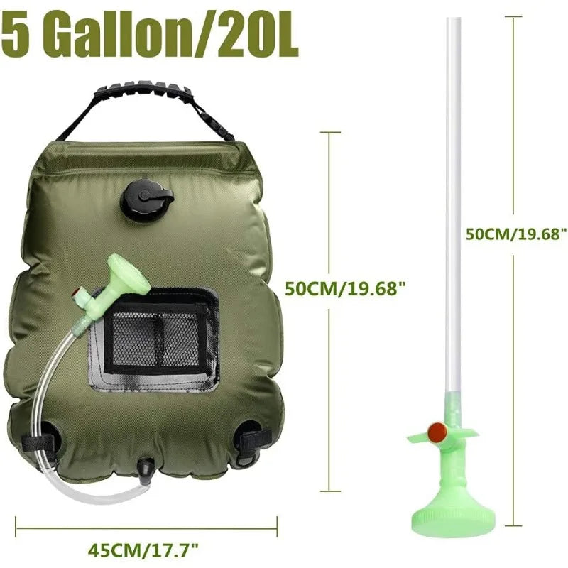 Solar Shower Bag, 5Gal(20L) Portable Solar Heating