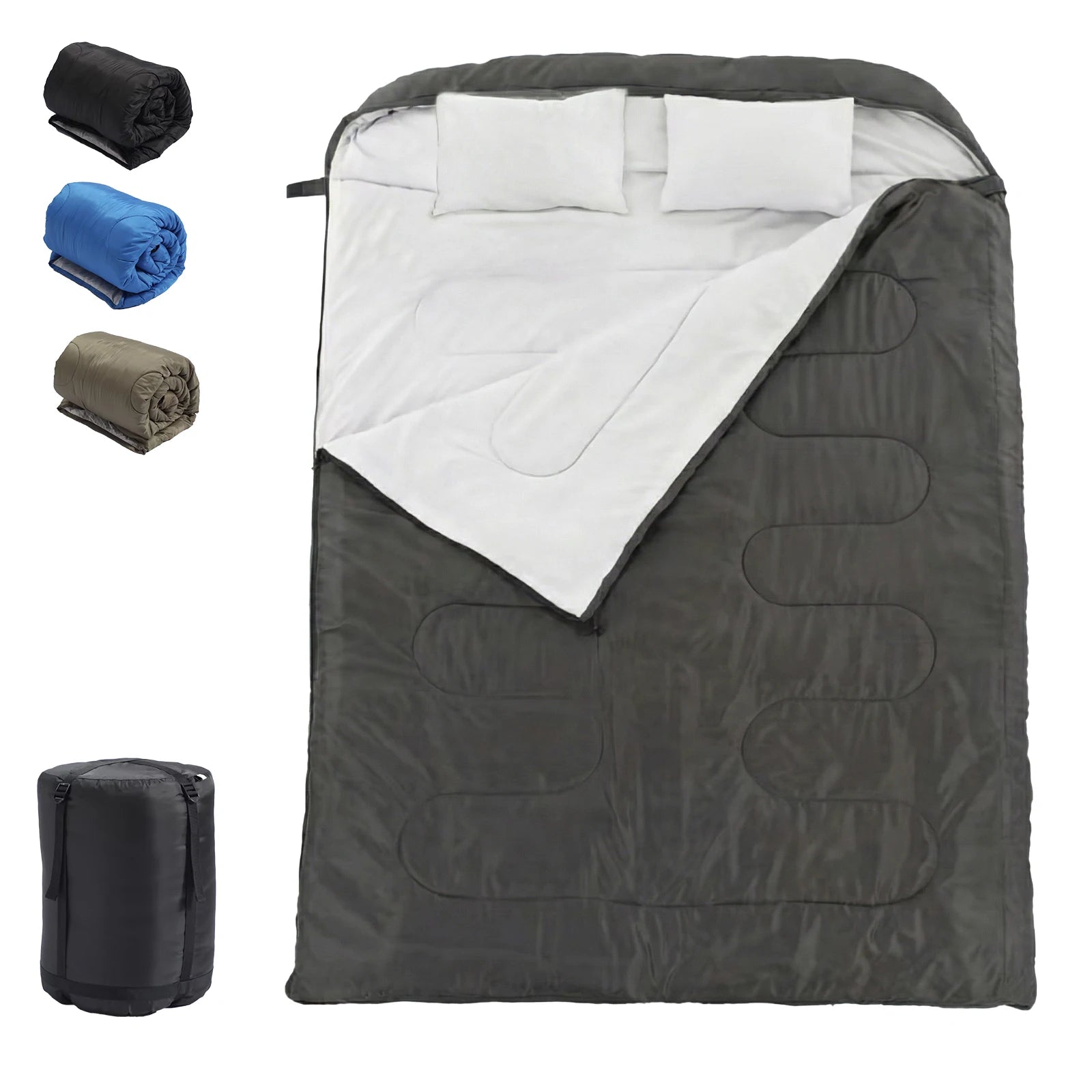 Double Sleeping Bag for Adults with Pillow 3 Season