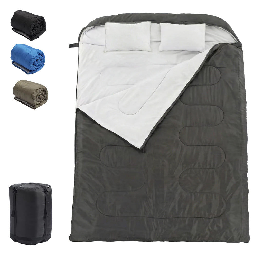 Double Sleeping Bag for Adults with Pillow 3 Season