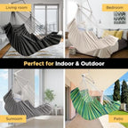 Hanging Hammock Chair Large Swing Chair with Feet Rest Max 500lbs