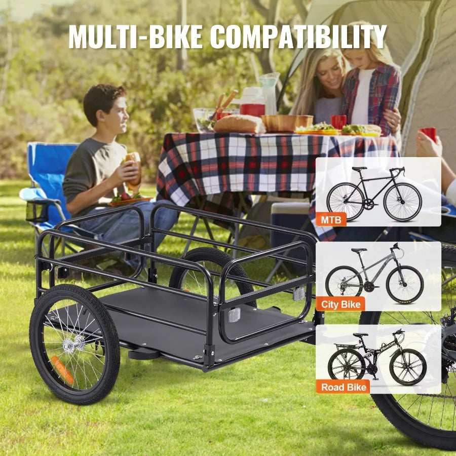Bike Cargo Trailer 160 lbs Capacity Heavy-Duty