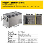 20 L -  55L Car Mini Fridge Freezer  DC 110-240V Camping